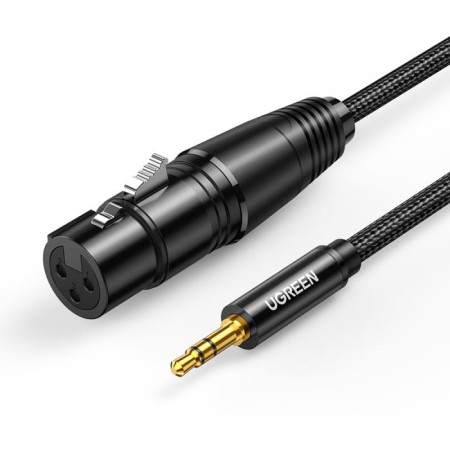 Ugreen Cable XLR female - 3.5mm male Μαύρο 2m (20244)