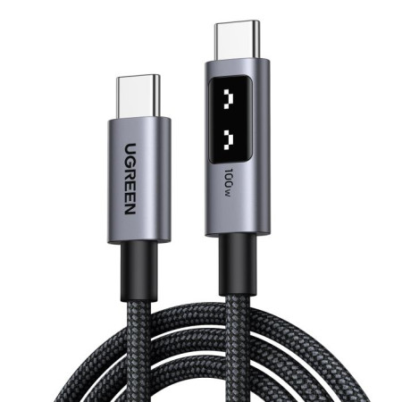 Ugreen LED USB 2.0 Cable USB-C male - USB-C 100W Μαύρο 3m (35513)