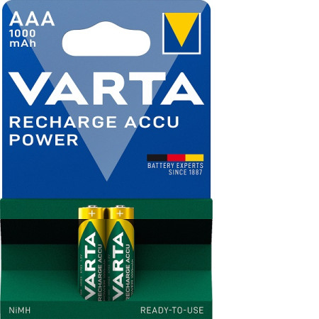 Varta Rechargeable Accu AAA 1000mAh επαναφορτιζόμενες μπαταρίες 1.2V 2τμχ