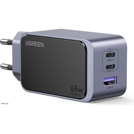Charger GaN UGREEN X553 65W PDx2+QC4.0 Gray 35042