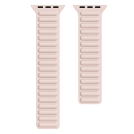 Silicone Magnetic Chain Watchband For Apple Watch Series 6 & SE & 5 & 4 40mm / 3 & 2 & 1 38mm ΡΟΖ