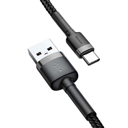 Baseus Usb Cable Cafule USB Type C 3A 0,5 meter (CATKLF-AG1) black-gr
