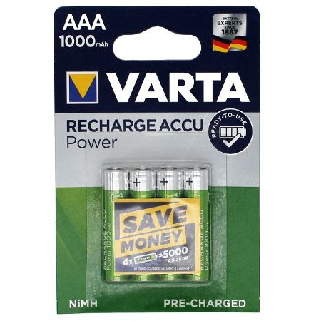Varta επαναφορτιζόμενες μπαταρίες AAA Ni-MH 1000mAh 1.2V 4τμχ