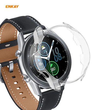 For Samsung Galaxy Watch 3 45mm ENKAY Hat-Prince ENK-AC8207 2 in 1 Protective Matte PC Case + 0.2mm 9H 2.15D 