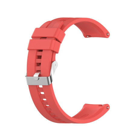 For Amazfit GTS 2e / GTS 2 20mm Silicone Replacement Strap Watchband with Silver Buckle(Red)