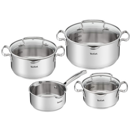Tefal Σετ Κατσαρόλες από Ανοξείδωτο Ατσάλι Ασημί 7τμχ G719S734 / G719S735