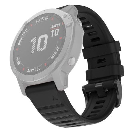 For Garmin Fenix 7X Silicone Watch Band(Black)