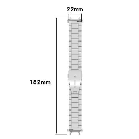 For Huami Amazfit T-Rex 2 Three Strains Steel Watch Band(Silver