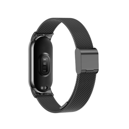 For Xiaomi Mi Band 8 Milanese Buckle Metal Watch Band(Black)