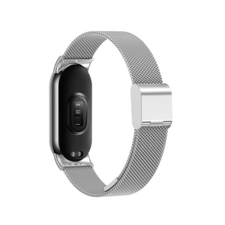 For Xiaomi Mi Band 8 Milanese Buckle Metal Watch Band(Silver)