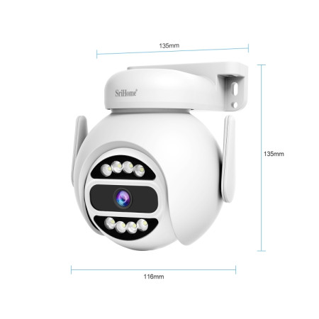 IP Κάμερα Παρακολούθησης Srihome SH047 - 4MP - 2560×1440 - Εσωτερικού/Εξωτερικού - Λευκή SH047