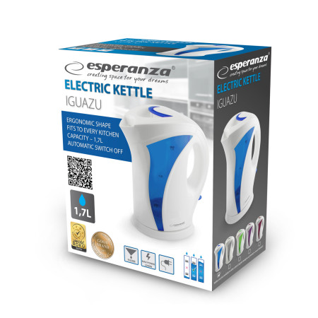 Esperanza EKK018B Βραστήρας 1.7lt 2200W Μπλε