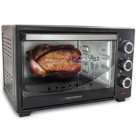 Esperanza EKO006 Ηλεκτρικό Φουρνάκι Napoli 1600W χωρητικότητας 25lt και Λειτουργία Αέρα,μαύρο χρώμα