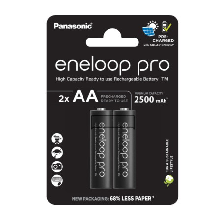 PANASONIC (Eneloop) Pro BK-3HCDE AA 2500mAh BL2