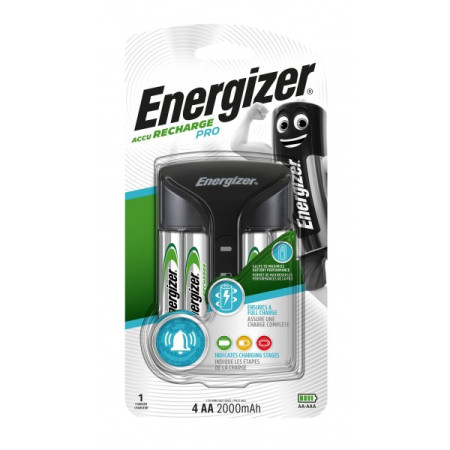 Energizer ACCU Recharge Pro Φορτιστής 4 Μπαταριών Ni-MH Μεγέθους AA/AAA Σετ με 4x AA 2000mAh