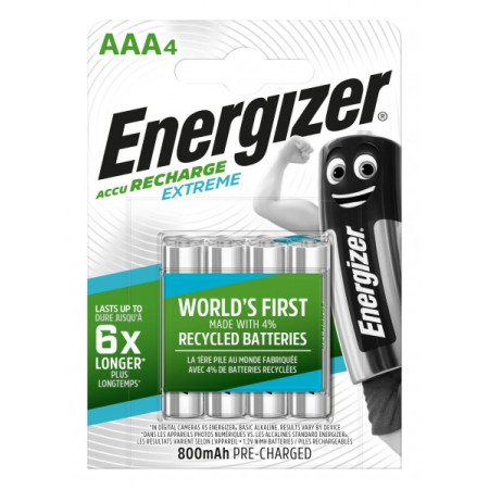 Energizer Μπαταρία Επαναφορτιζόμενη Extreme AAA 800mAh 4 Τεμάχια
