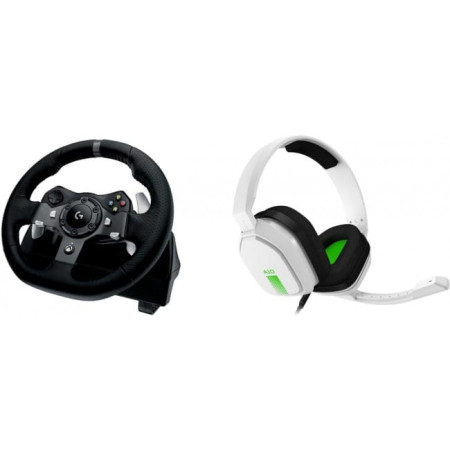 Game steering wheel Logitech G920 + ausinės ASTRO A10, white
