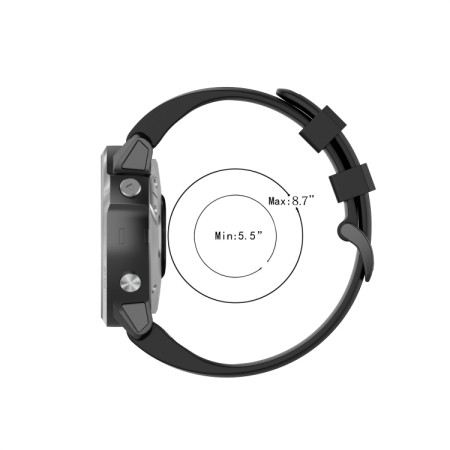 For Garmin Fenix 7S Pure Color Silicone Watch Band(Black)