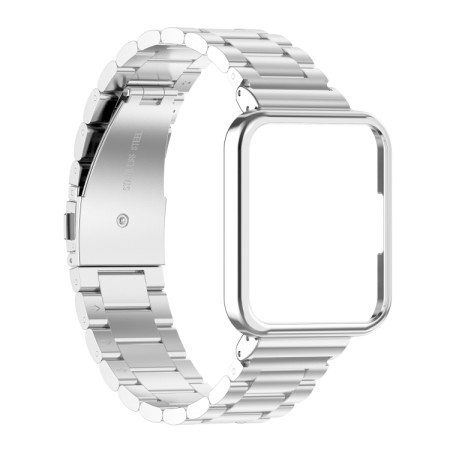 For Xiaomi Redmi Watch 2 Lite / Redmi Watch 2 2 in 1 Three-bead Metal Watch Band with Watch Frame(Silver)