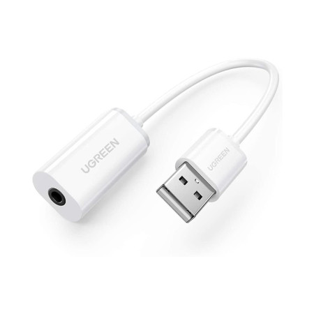 Ugreen US206 Εξωτερική USB Κάρτα Ήχου 2.0 σε Λευκό χρώμα 30712