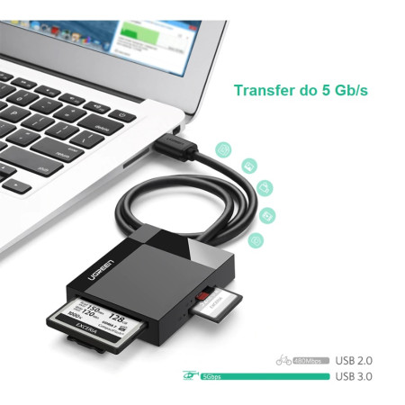 UGREEN CR125 4-in-1 USB 3.0 card reader 0.5m (black) 30333