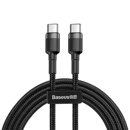 Baseus Cafule Braided USB 2.0 Cable USB-C male - USB-C male Γκρι 1m (CATKLF-GG1)