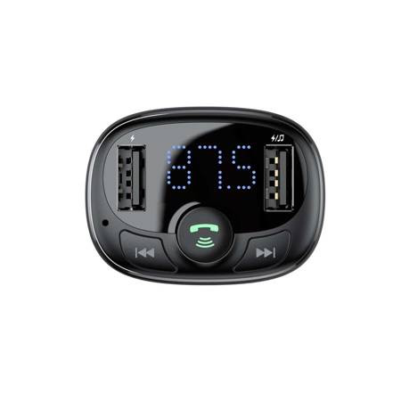 Baseus FM Transmitter T typed Bluetooth 2xUSB microSD (Black) CCMT000001