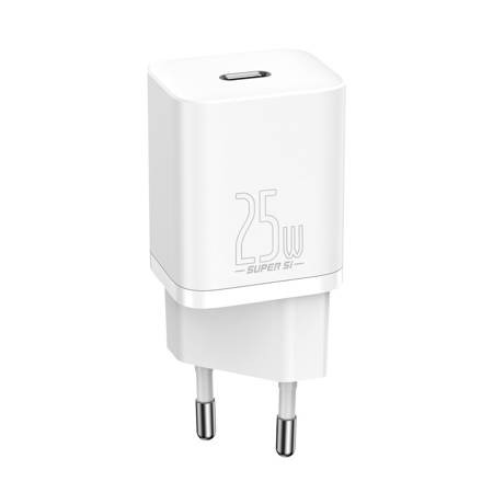 Baseus Super Si Quick Charger 1C 25W with USB-C cable for USB-C 1m (white) TZCCSUP-L02