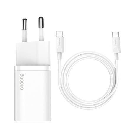 Baseus Super Si Quick Charger 1C 25W with USB-C cable for USB-C 1m (white) TZCCSUP-L02