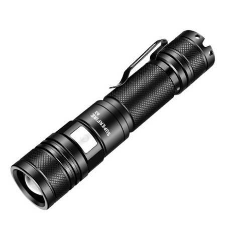 SUPFIRE φορητός φακός A2, 10W, 650Lm, 180m, 2300mAh μαύρος