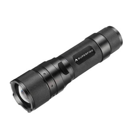 Superfire Flashlight, Rechargeable, LED, Waterproof IP45, Zoomable, 1000lm Black (F3-L2)