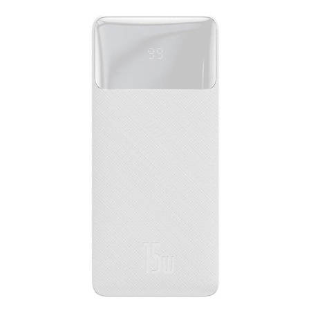 Baseus Bipow Overseas Edition Power Bank 10000mAh 15W με 2 Θύρες USB-A και Θύρα USB-C Λευκό (PPBD050002)