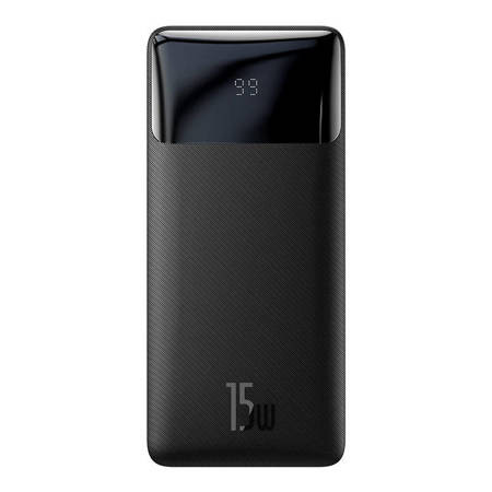 Baseus Bipow Overseas Edition Power Bank 30000mAh 15W με 2 Θύρες USB-A και Θύρα USB-C Μαύρο (PPBD050201)