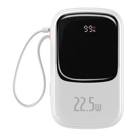 Baseus Qpow Digital Display Power Bank 20000mAh 22.5W PPQD060302 με Θύρα USB-A και 2 Θύρες USB-C Λευκό