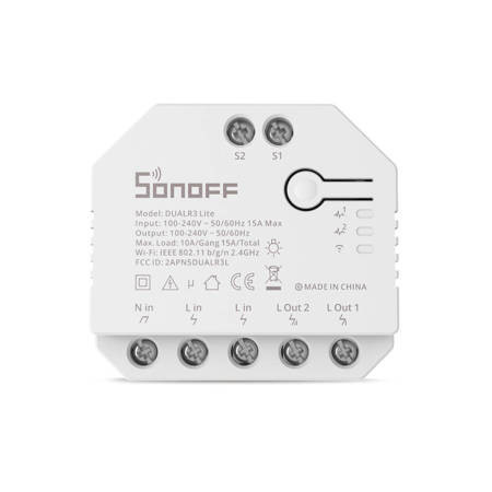 Sonoff DUALR3 Lite Smart Ενδιάμεσος Διακόπτης Wi-Fi (DUALR3 Lite)