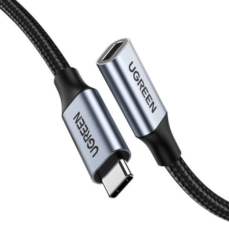 Ugreen US372 USB 3.1 Cable USB-C male - USB-C female 100W Μαύρο 1m (30205)