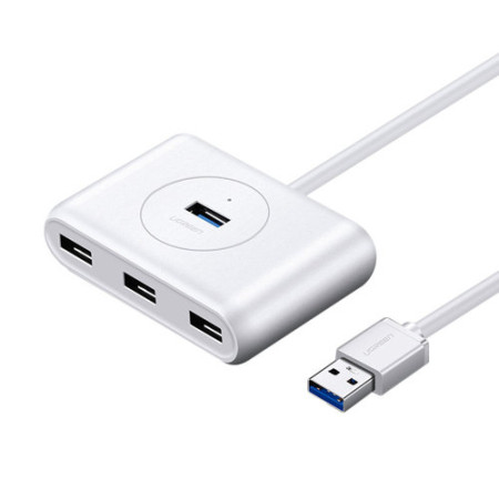 Ugreen CR113 USB 3.0 Hub 4 Θυρών με σύνδεση USB-A Λευκό 20283