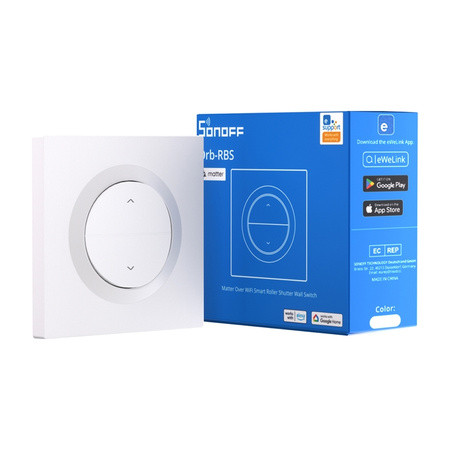 Sonoff MINI-RBS-E Ηλιακός Διακόπτης Τοίχου Wi-Fi Ρολών με Πλαίσιο Λευκός