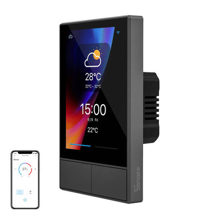 Sonoff Έξυπνος πίνακας ελέγχου Wifi Nspanel (μαύρο, 120mm) - (NSPanel-US)