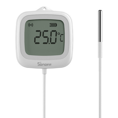 SONOFF SNZB-02LD IP65 Zigbee LCD Smart Thermometer (Probe Version) white
