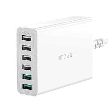 BlitzWolf Βάση Φόρτισης με 6 Θύρες USB-A 60W Quick Charge 3.0 σε Λευκό χρώμα (BW-S15)