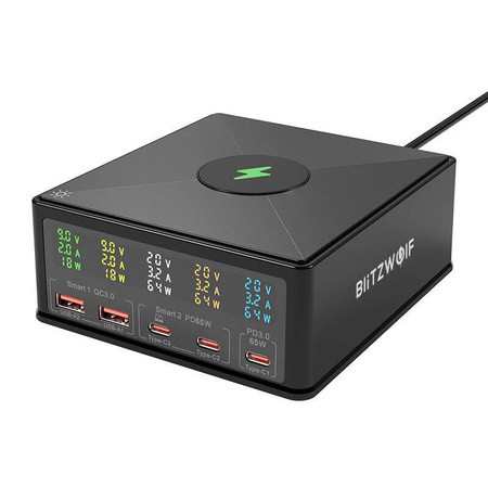 Φορτιστής Πρίζας Blitzwolf 868H, 2xUSB-A, 3xUSB type-C, 160W (black)