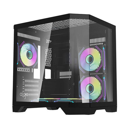 Darkflash FT350 Gaming Midi Tower Κουτί Υπολογιστή με Πλαϊνό Παράθυρο και RGB Φωτισμό Μαύρο