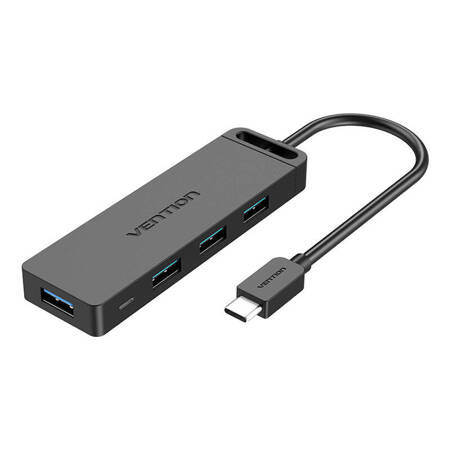 Vention Hub 5in1 με 4 Θύρες USB 3.0 και καλώδιο USB-C 0,15m Μαύρο