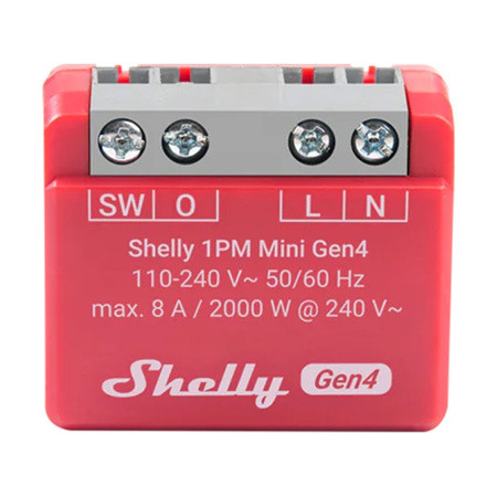 Shelly 1PM Mini Gen4 WiFi-BT-Zigbee-Matter-Knx Net IP Ρελέ 1 Εξόδου 8Α (Μέτρηση Κατανάλωσης)