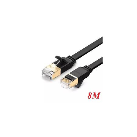 UGREEN NW106 Ethernet RJ45 Flat network cable , Cat.7, STP, 8m (Black) 11264