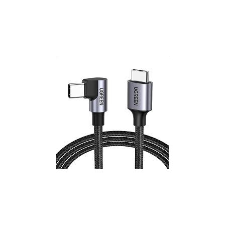 Ugreen Angle (90°) / Braided USB 2.0 Cable USB-C male - USB-C male Μαύρο 1m (50123)