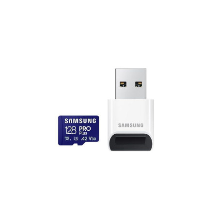 Samsung PRO Plus microSD Card 128GB + USB Card Reader 2023 MB-MD128SB/WW