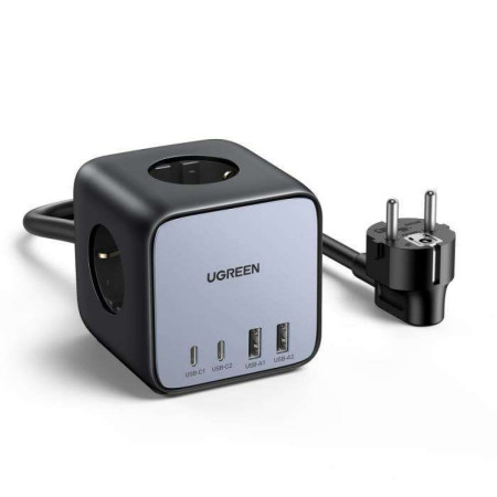 Πολύπριζο Ugreen CD268 3 Θέσεων & GaN Charging Station 65W Black 60113
