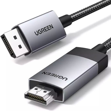 Ugreen Cable DisplayPort male - HDMI male 1m Γκρι (15773)